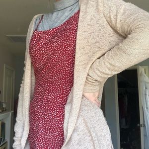 tan/cream cardigan